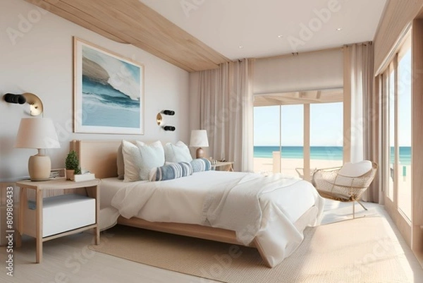 Obraz bedroom interior with bed