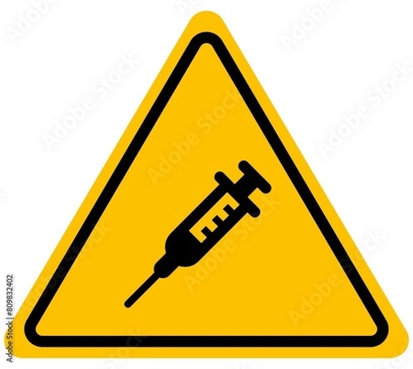 Fototapeta Syringe warning sign background vector