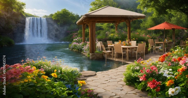 Obraz waterfall in the park