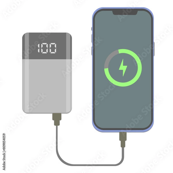 Obraz スマホとモバイルバッテリーのイラスト