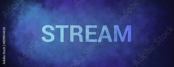 Obraz Stream isolated on fabric blue banner background abstract