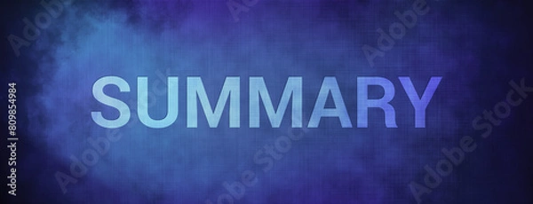 Fototapeta Summary isolated on fabric blue banner background abstract