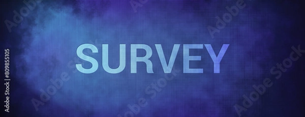 Obraz Survey isolated on fabric blue banner background abstract