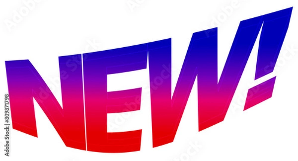 Fototapeta New concept, creative text design, isolated on white background