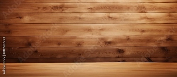 Fototapeta A copy space image featuring a smooth brown wooden surface resembling plywood flooring serves as a captivating background