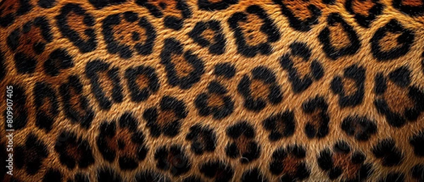 Fototapeta Leopard  fur skin texture. Wild Animal print. Trendy background. Generative ai
