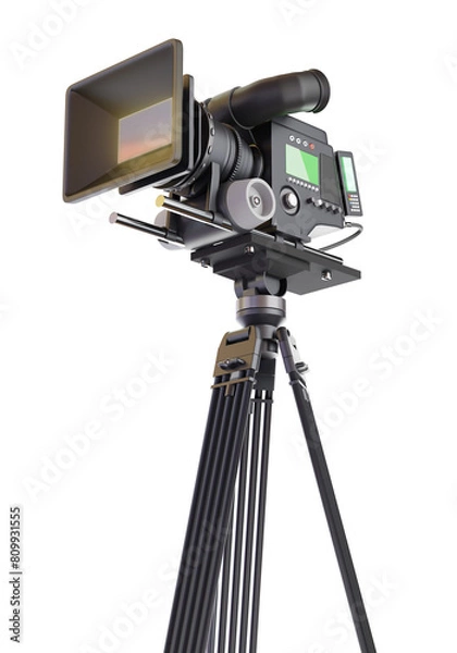 Fototapeta Telecamera professionale su sfondo trasparente, illustrazione 3d