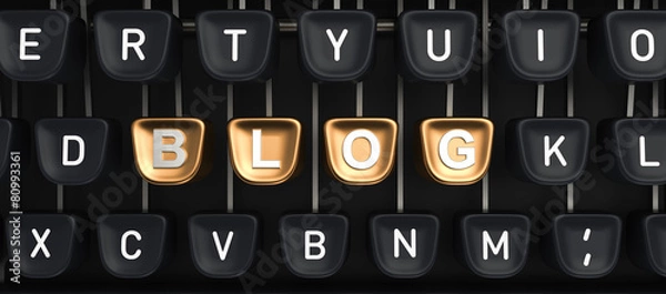 Obraz Typewriter with Blog buttons