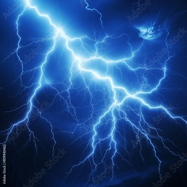 Fototapeta Electrifying Display of Atmospheric Lightning Illuminating the Sky