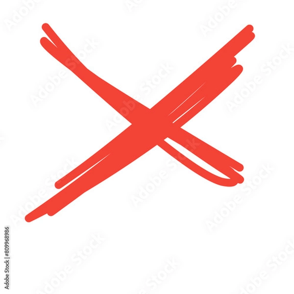 Obraz Handdrawn red X sign