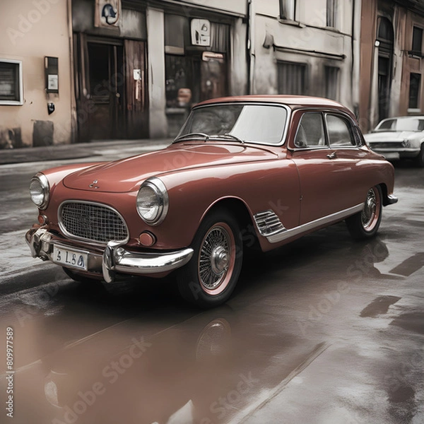 Fototapeta vintage car on the street