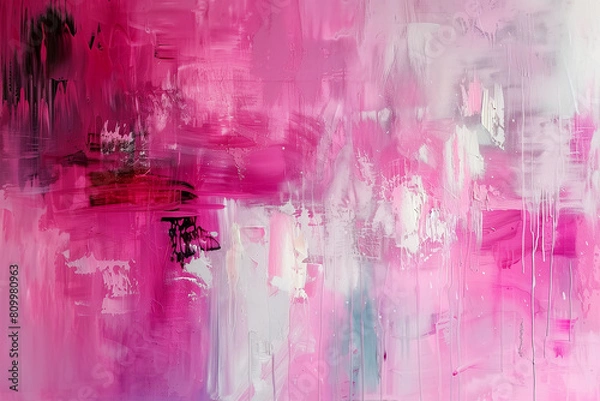 Obraz Beautiful abstract painting with pink colors. Generative AI.