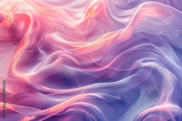 Fototapeta Soft, gentle pastel pinks and blues with a sparkling silk-like texture offer a sense of calm and luxury