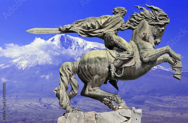 Obraz Monument to David of Sasun - hero of armenian epos