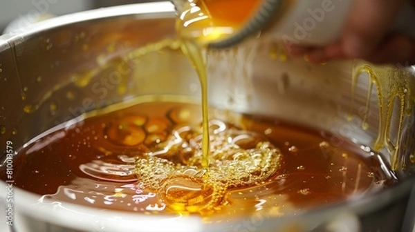 Obraz Mix the caustic soda solution and oils generative ai