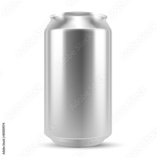 Fototapeta Vector drawing of a realistic aluminum can for drinks