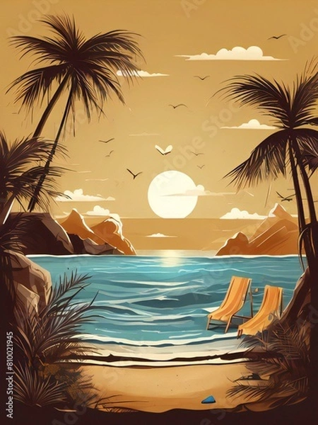 Obraz Summer banner design on the background.