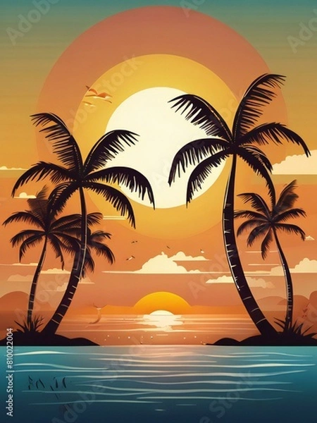 Obraz Summer banner design on the background.