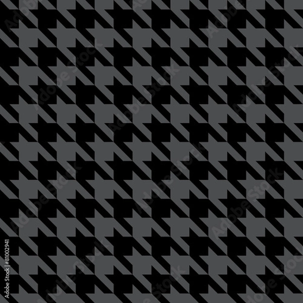 Fototapeta Black & Gray Houndstooth Check Fabric Pattern Texture