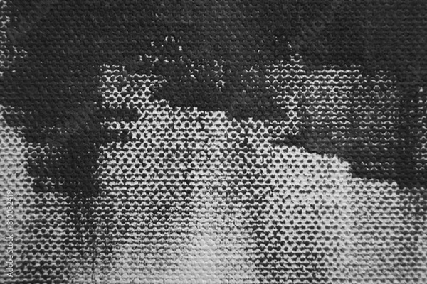 Obraz Gray paint on canvas. Abstract background with canvas texture.