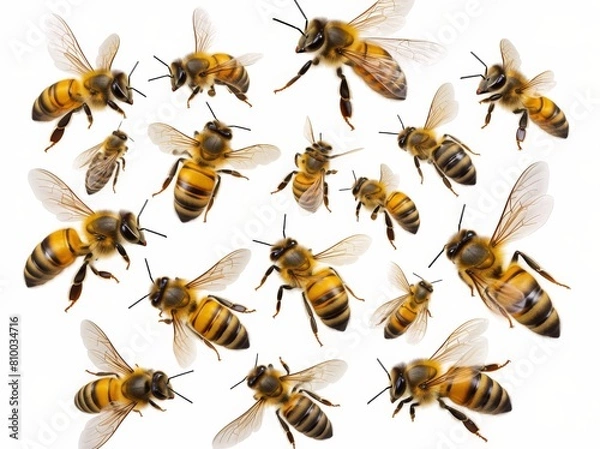 Obraz bee set isolated on white background