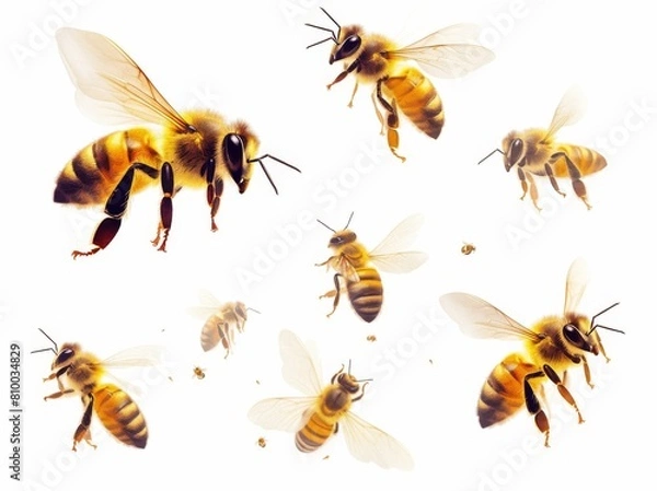 Obraz bee set isolated on white background