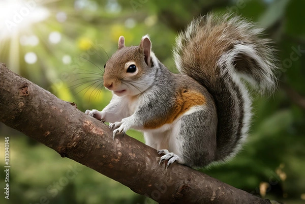 Fototapeta squirrel on a tree