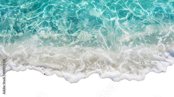 Fototapeta Beach and sea clear water of holiday relax summer-Ocean blue wave isolated on transparent background. PNG photo for your design