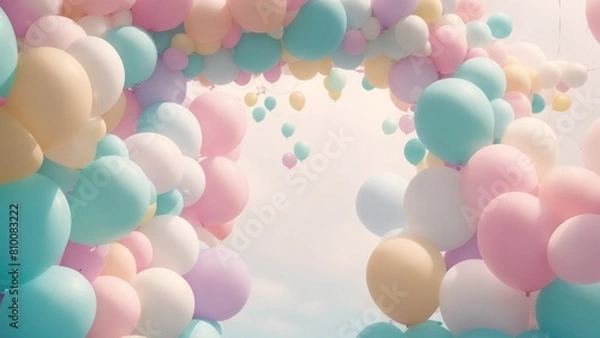 Obraz パステルカラーのバルーン