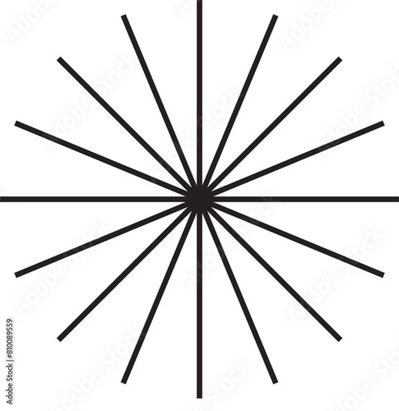 Fototapeta Shape, adesivo detalhe futurístico em forma de estrela. Forma estrelada. Cor preta. Símbolo geométrico.