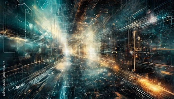 Fototapeta Digital abstract backdround for technological oper