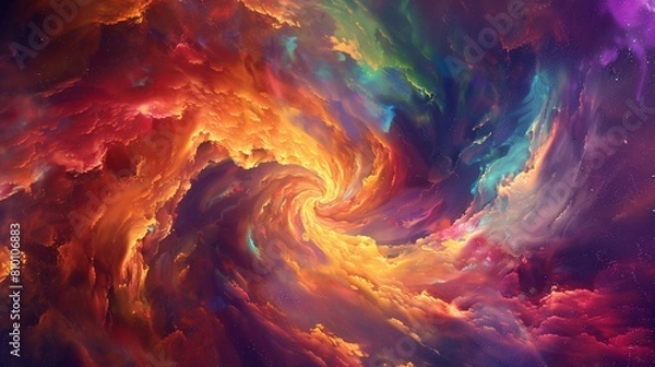 Fototapeta Whirlwinds of color swirling in a celestial dance, painting the world with strokes of magic and wonder.