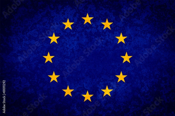 Fototapeta Flag of EU. Grungy textured Europ union flag.