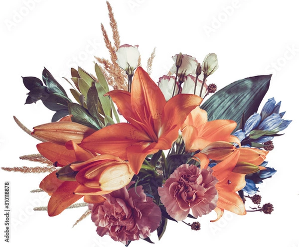 Obraz Elegant Cutout Flower Arrangements for Creative Projects