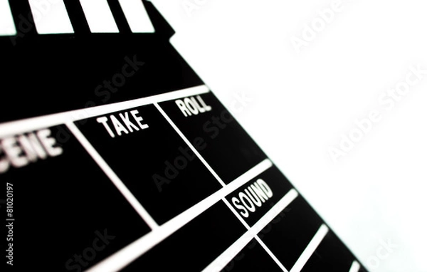 Obraz Abstract Clapperboard isolated on white background