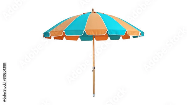 Fototapeta Beach Umbrella isolated on transparent png background. Generative ai