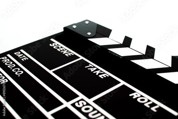 Obraz Abstract Clapperboard isolated on white background