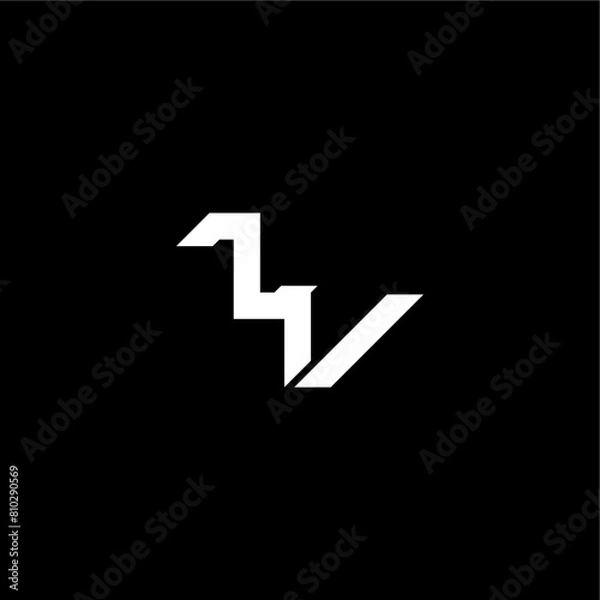 Fototapeta techno style modern monogram initial letter bold futuristic concept IV