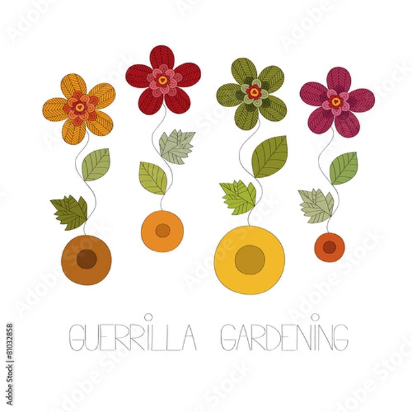 Obraz Guerrilla gardening vector illustration
