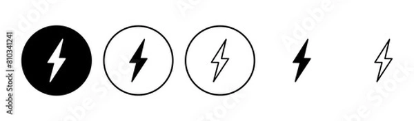 Fototapeta Lightning icon set. electric icon vector. power icon. energy sign