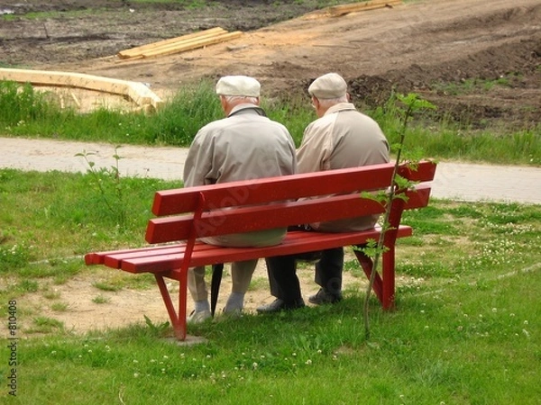 Obraz two old man sitting on the bench
