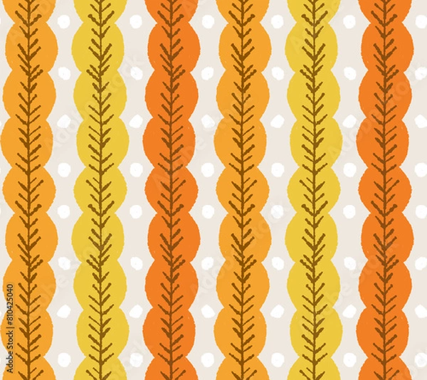 Obraz 紅葉した葉をイメージしたパターン（シームレス）