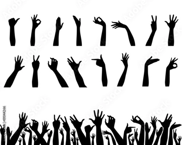 Obraz Hands set on white