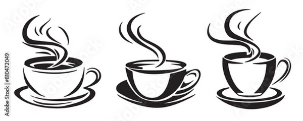 Obraz Steaming Hot Coffee Cup Trio
