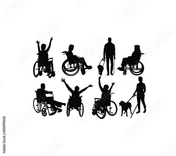 Obraz Disabled Activity Silhouettes, art vector design
