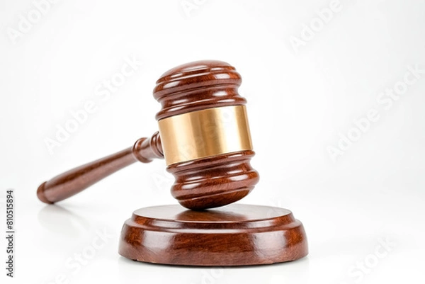 Fototapeta Judge's Gavel on White Background