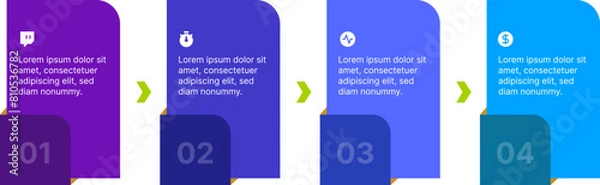 Fototapeta Timeline infographics for process flow chart, infographic element