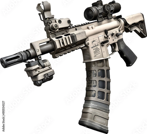 Fototapeta Gun weapon isolated transparent background.