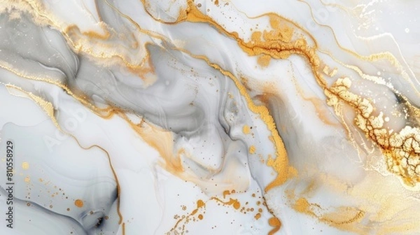 Fototapeta Luxury abstract fluid art painting in alcohol ink technique_068
