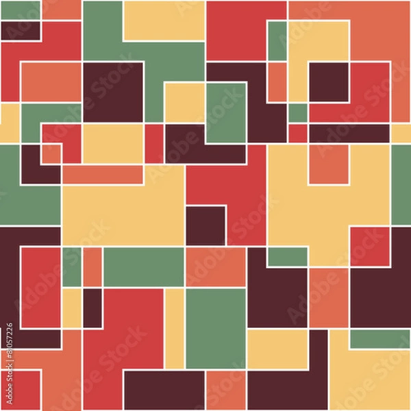 Obraz Modern seamless pattern with colorful squares and rectangles.